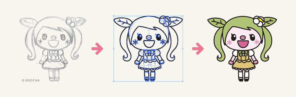 制作実績「狭山ぶ～茶、様」イラストベクター化